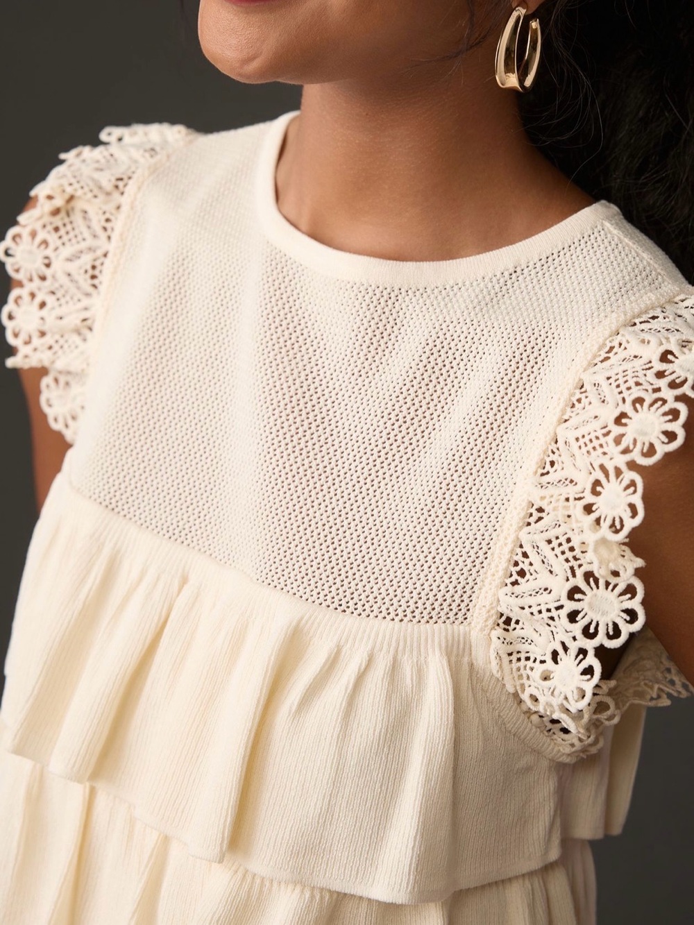 Dolan Ruffle Sweater Tank Lace - Picture 3 of 12